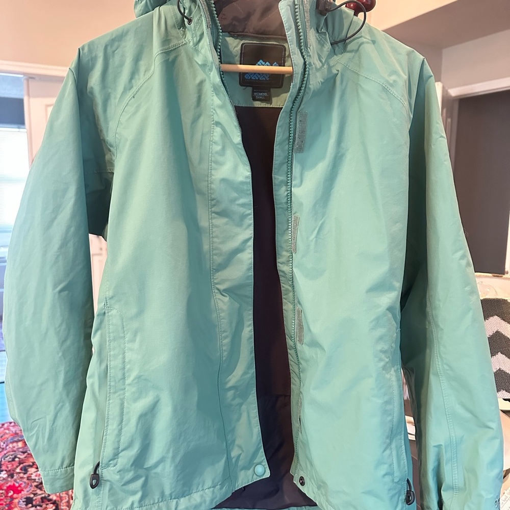 EMS Eastern Mountain Sports Women’s System3 Rain Jacket Hooded Waterproof Sz S